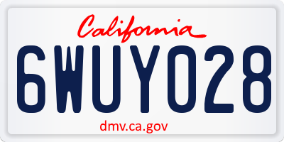 CA license plate 6WUY028