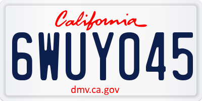 CA license plate 6WUY045