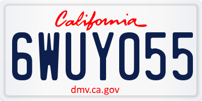 CA license plate 6WUY055
