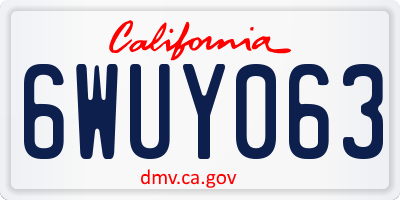 CA license plate 6WUY063
