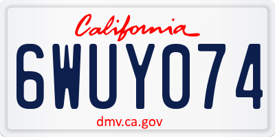 CA license plate 6WUY074