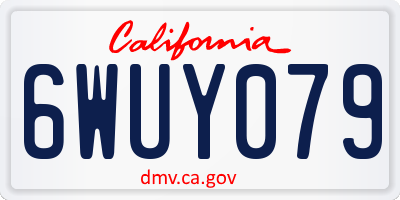 CA license plate 6WUY079
