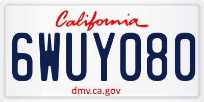 CA license plate 6WUY080