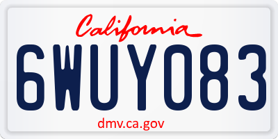 CA license plate 6WUY083