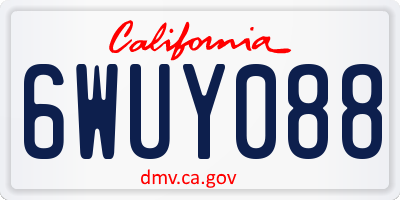CA license plate 6WUY088
