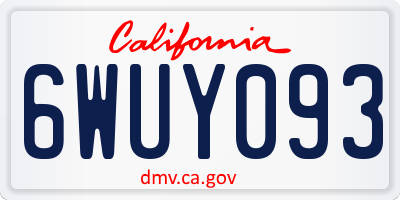 CA license plate 6WUY093