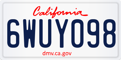 CA license plate 6WUY098