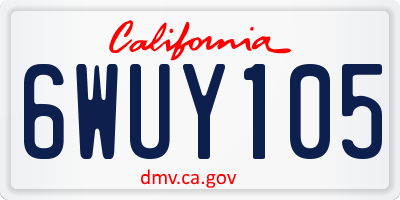 CA license plate 6WUY105
