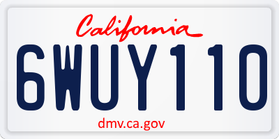 CA license plate 6WUY110