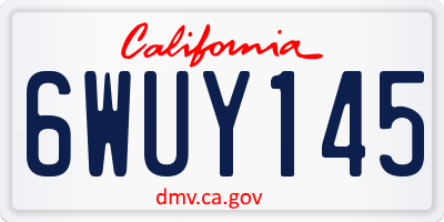 CA license plate 6WUY145