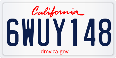 CA license plate 6WUY148