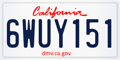 CA license plate 6WUY151