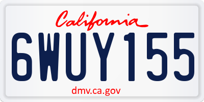 CA license plate 6WUY155