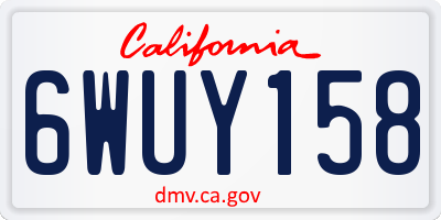 CA license plate 6WUY158