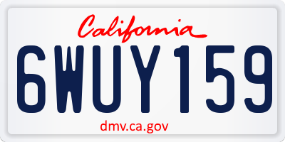 CA license plate 6WUY159