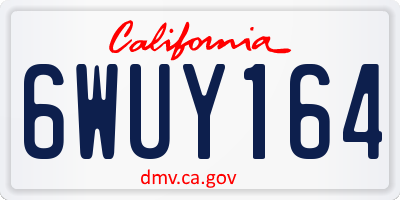 CA license plate 6WUY164