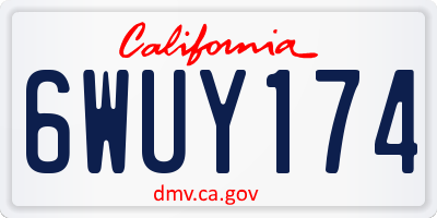 CA license plate 6WUY174