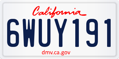 CA license plate 6WUY191