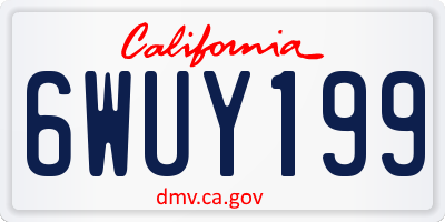 CA license plate 6WUY199