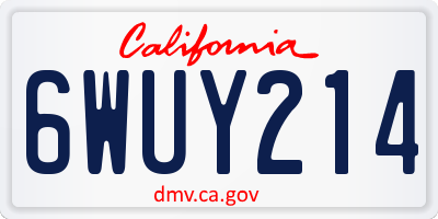 CA license plate 6WUY214
