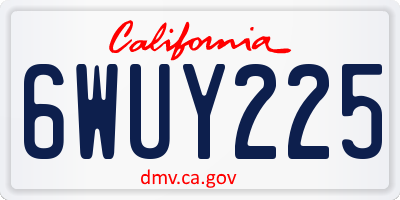 CA license plate 6WUY225