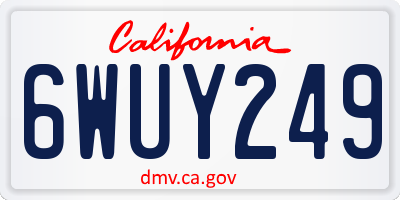 CA license plate 6WUY249