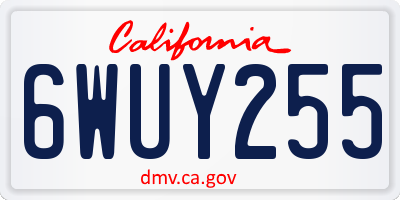 CA license plate 6WUY255