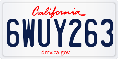 CA license plate 6WUY263