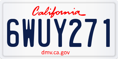 CA license plate 6WUY271