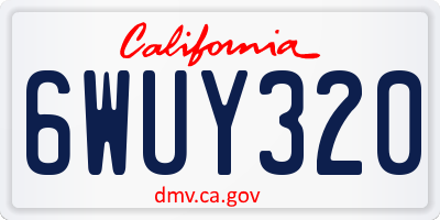 CA license plate 6WUY320