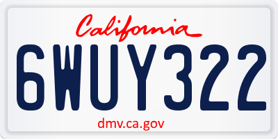 CA license plate 6WUY322