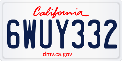 CA license plate 6WUY332