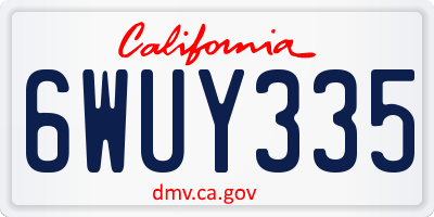 CA license plate 6WUY335