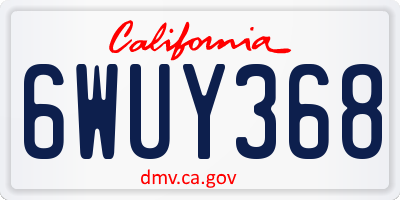 CA license plate 6WUY368