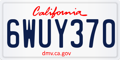 CA license plate 6WUY370