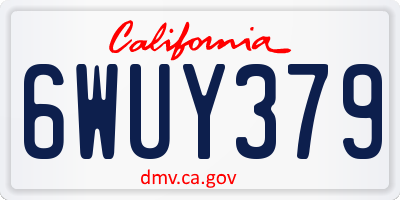 CA license plate 6WUY379