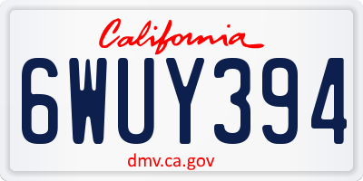 CA license plate 6WUY394
