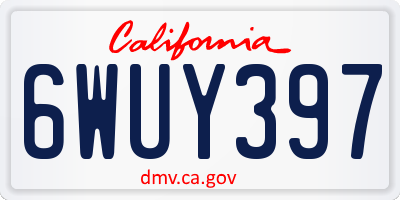 CA license plate 6WUY397