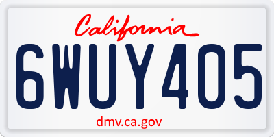 CA license plate 6WUY405