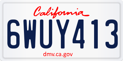CA license plate 6WUY413