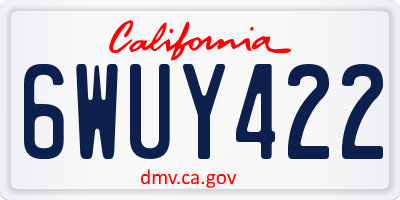 CA license plate 6WUY422