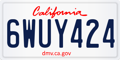 CA license plate 6WUY424