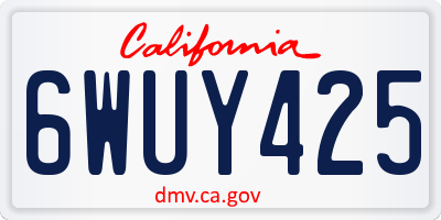 CA license plate 6WUY425