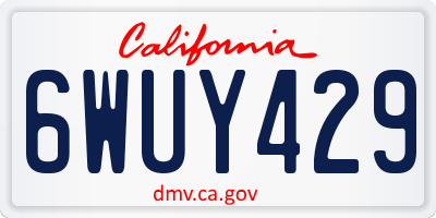 CA license plate 6WUY429