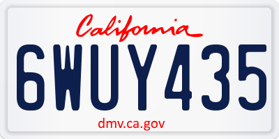 CA license plate 6WUY435