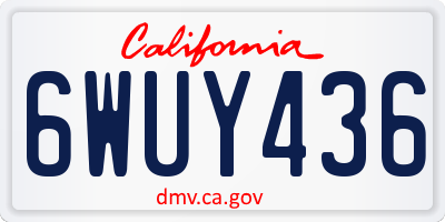 CA license plate 6WUY436