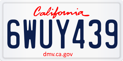 CA license plate 6WUY439
