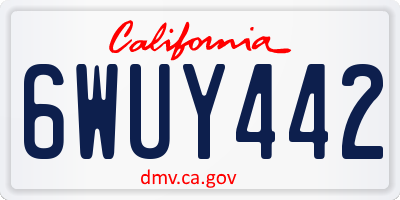 CA license plate 6WUY442