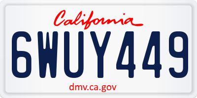 CA license plate 6WUY449