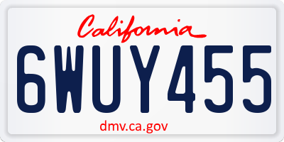 CA license plate 6WUY455